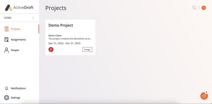 Projects Page - Projects Tab